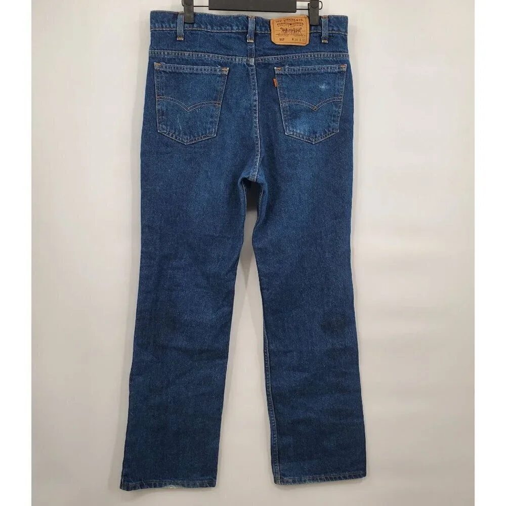 Levi's 517 High Rise Straight Leg Denim Jeans Vintage 100% Cotton 34x30 Men